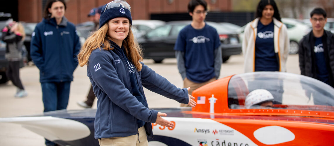 Illini Solar Car team member on race day